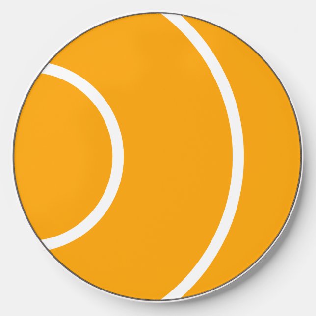 Fun Retro Groovy Golden Yellow White Curved Waves Wireless Charger (Front)