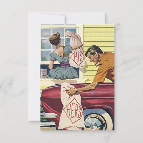 Fun Retro His &amp; Hers Couple's Shower Invitations