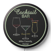 Fun Retro Home Cocktail Bar LED Sign (Lights Off)