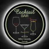 Fun Retro Home Cocktail Bar LED Sign (Front)