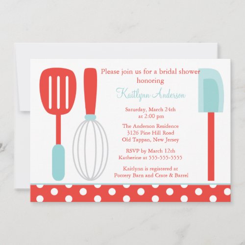 Fun Retro Kitchen Bridal Shower Invitation