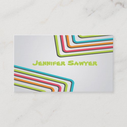Fun Retro Lines - Style 1 Business Cards