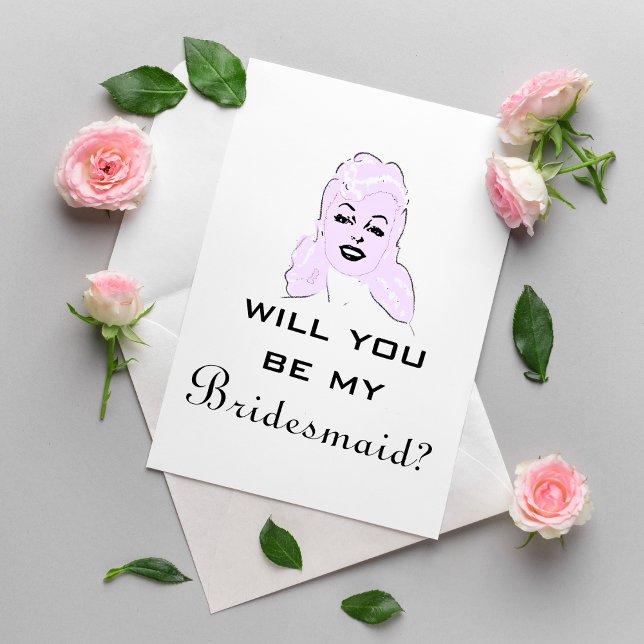 Fun Retro Minimalist Will You Be My Bridesmaid (Creator Uploaded)