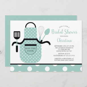 Fun Retro Mint Kitchen Bridal Shower Invitation