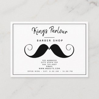 Fun Retro Moustache  - Minimal Barber Shop