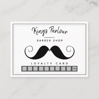 Fun Retro Moustache  - Minimal Barber Shop Loyalty