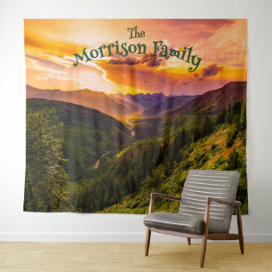 Fun Retro Mushrooms Family Reunion Photo Backdrop