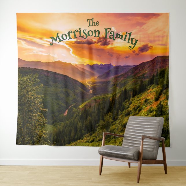 Fun Retro Mushrooms Family Reunion Photo Backdrop (In Situ (Horizontal))