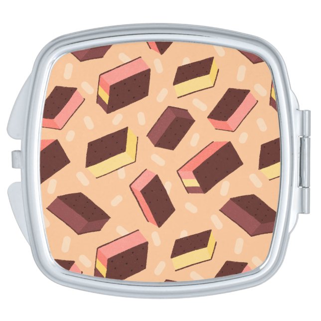 Fun Retro Neapolitan Ice Cream Sandwich Compact Mirror (Side)