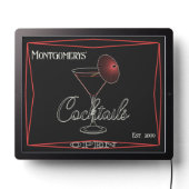 Fun Retro Neon Cocktails LED Sign (Lights Off)