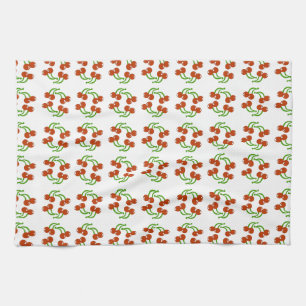 Fun Retro Nostalgia Red Cherry Pattern Towel