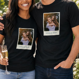 Fun Retro Photo Frame Wedding Engagement Party T-Shirt