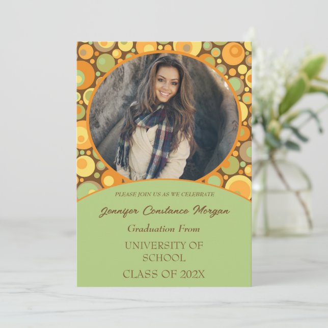 Fun Retro Photo Graduation Invitation (Standing Front)