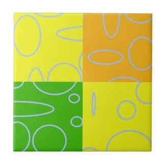 Fun Retro Quad Yellow Green Orange Geometric