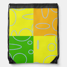 Fun Retro Quad Yellow Green Orange Geometric