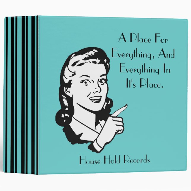 Fun Retro Record Keeping Binder (Front/Spine)