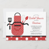 Fun Retro Red Kitchen Bridal Shower Invitation (Front)