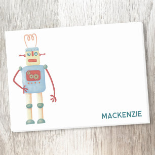 Fun Retro Robot Personalized Post-it Notes