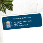 Fun Retro Robot Return Address Label<br><div class="desc">Fun retro robot design. AI but old style! Change the name and return address details to personalize. Perfect for scientists and sci-fi fans.</div>