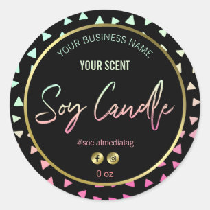 Fun Retro Soy Candle Labels