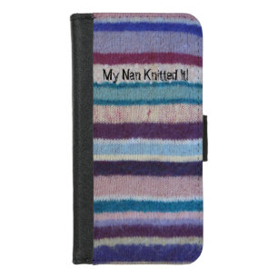 fun retro style colorful knitted stripes  iPhone 8/7 wallet case