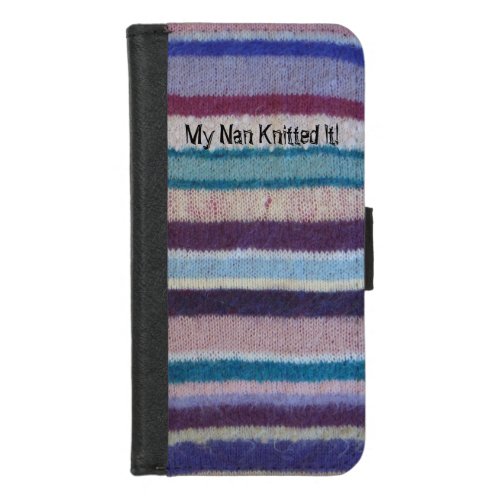 fun retro style colorful knitted stripes  iPhone 87 wallet case