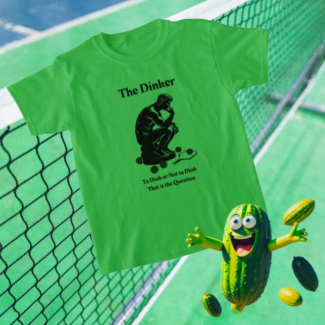 Fun Retro The Dinker Pickleball  T-Shirt (Pickleball green!)