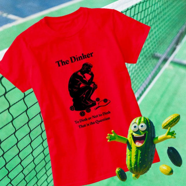 Fun Retro The Dinker Pickleball  T-Shirt (Are you a Dinker?)
