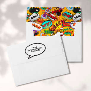 Fun Retro Typographic Comic Book Pop Art Envelope