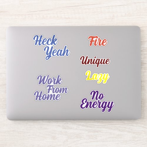 Fun Retro Typography Colorful Custom Cut Vinyl Sticker