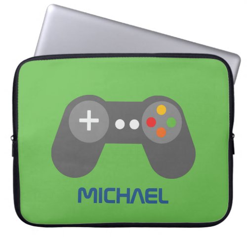 Fun Retro Video Game Controller Kids Personalized Laptop Sleeve