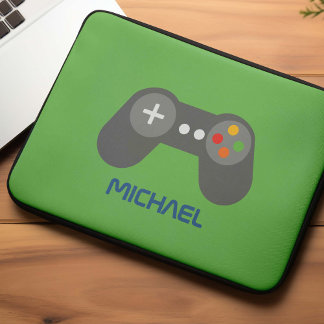 Fun Retro Video Game Controller Kids Personalized Laptop Sleeve