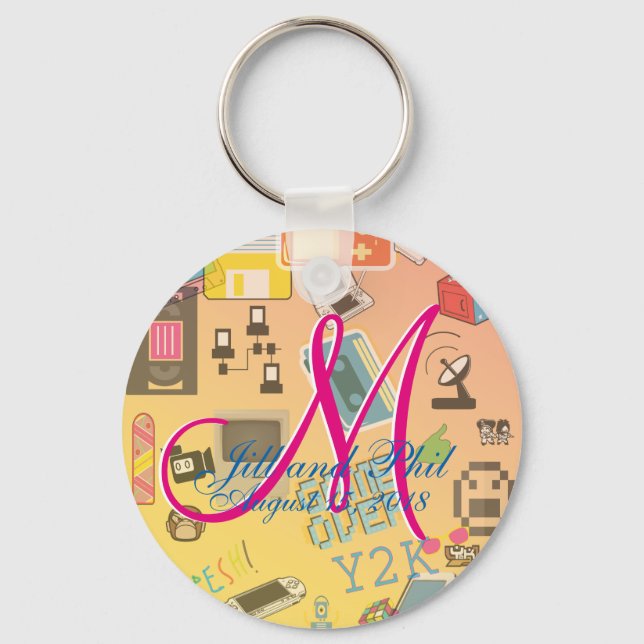 Fun Retro Video Gamer 🎮 Nerd Alert  Keychain (Front)