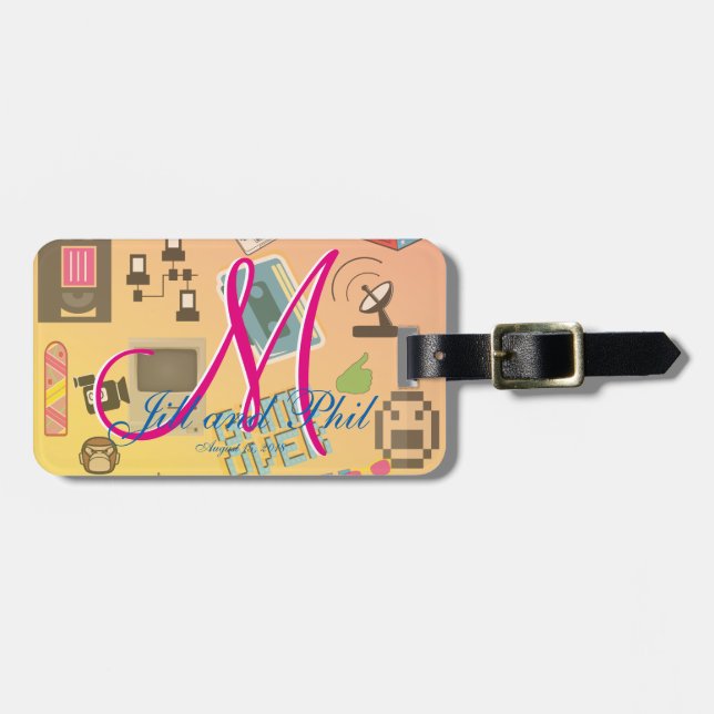 Fun Retro Video Gamer 🎮 Nerd Alert  Luggage Tag (Front Horizontal)