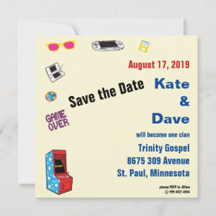 Fun Retro Video Gamer 🎮💍 Wedding Save The Date