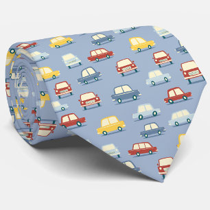 Fun Retro Vintage Cars Blue Neck Tie
