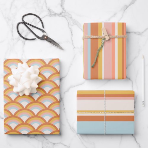 Fun Retro Vintage Style Wrapping Paper Sheets