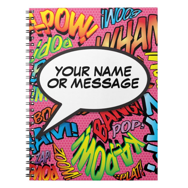 Fun Retro Your Message Speech Bubble Comic Book (Front)