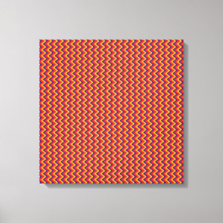 Fun Retro Zigzag Wrapped Canvas Print