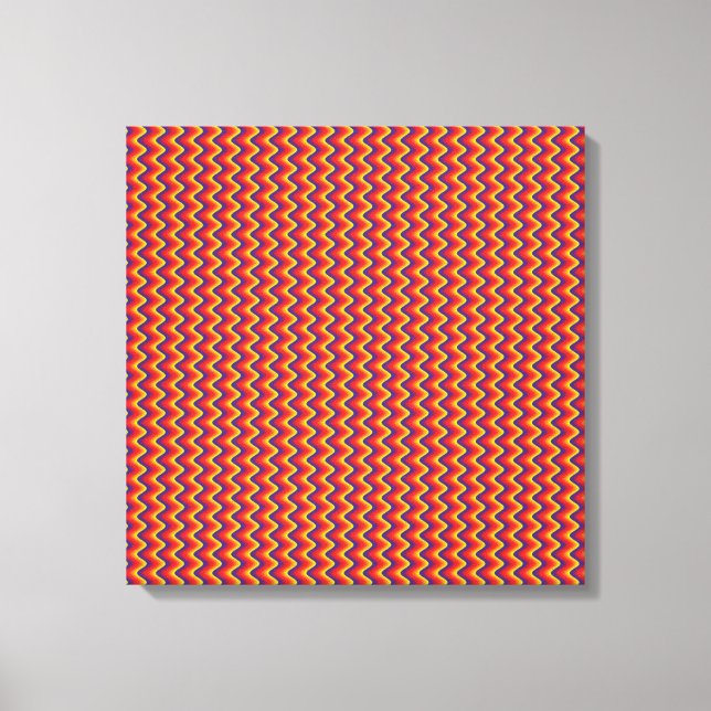 Fun Retro Zigzag Wrapped Canvas Print (Front)