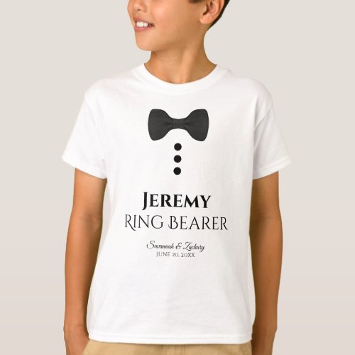 Fun Ring Bearer Black Tie Wedding T_shirt