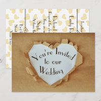 Fun  Ripped Brown Paper Bag Heart Wedding