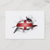 Fun Ripped Hole With Union jack Flag Business Card (Back)