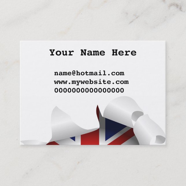 Fun Ripped Hole With Union jack Flag Business Card (Front)