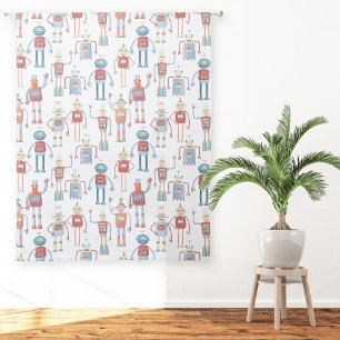 Fun Robot Pattern Sheer Curtains