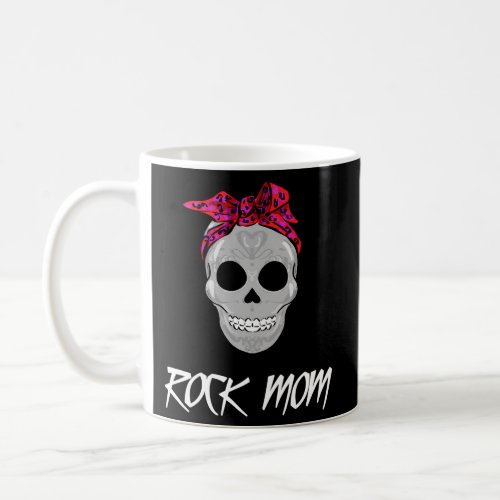 Fun Rock Mom Red Bandana Rocker Sugar Skull Tattoo Coffee Mug