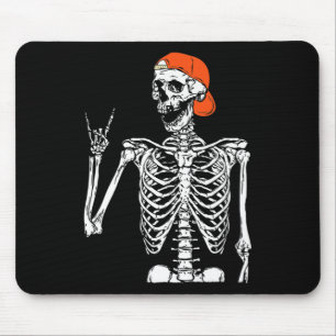 Fun Rocker Skeleton Hand Rock On Costume Halloween Mouse Pad