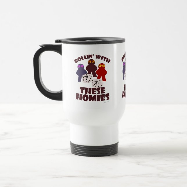 Fun Rolling Homies Game Meeple Time Travel Mug (Left)