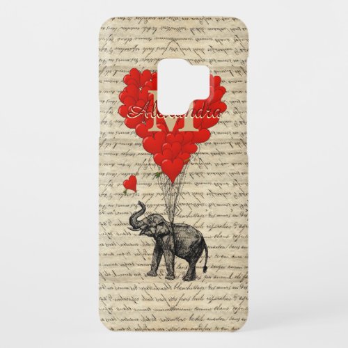 Fun romantic elephant love heart personalized Case_Mate samsung galaxy s9 case