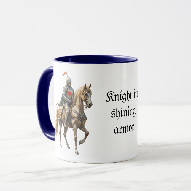 Fun Romantic Knight in Shining Armor Humor Mug (Front Left)